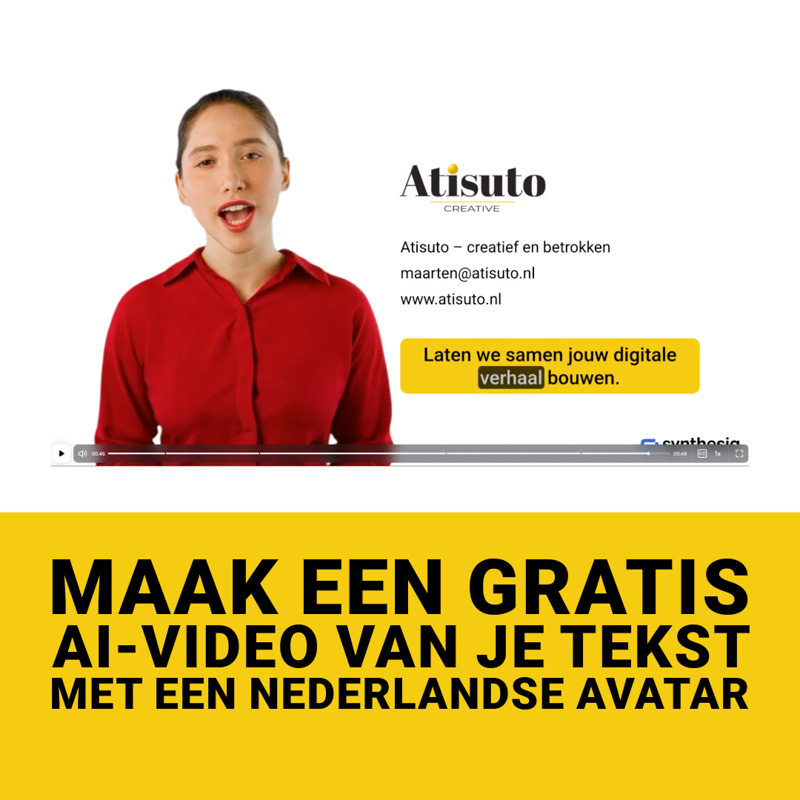 Maak een gratis AI-video van je tekst met een Nederlandse avatar